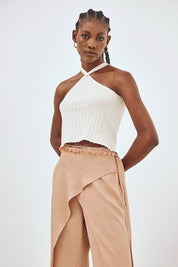 TOP PUNTO TIRANTES HALTER - CRUDO