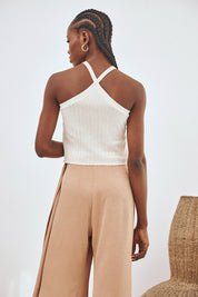 TOP PUNTO TIRANTES HALTER - CRUDO