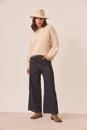 JERSEY FLOR BORDADA - IVORY