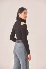 JERSEY HOMBROS CUT OUT - BLACK