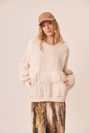 JERSEY COMBINADO FLECOS - IVORY