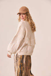 JERSEY COMBINADO FLECOS - IVORY