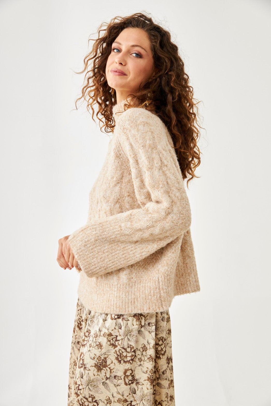 JERSEY TRENZADO CUELLO PERKINS - CAMEL