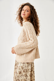 JERSEY TRENZADO CUELLO PERKINS - CAMEL