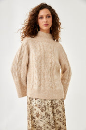 JERSEY TRENZADO CUELLO PERKINS - CAMEL