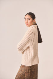 JERSEY CUELLO ALTO CALADOS - IVORY