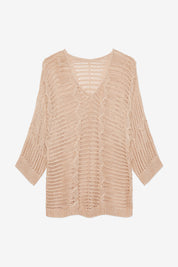JERSEY CUELLO V OVERSIZE - BEIGE