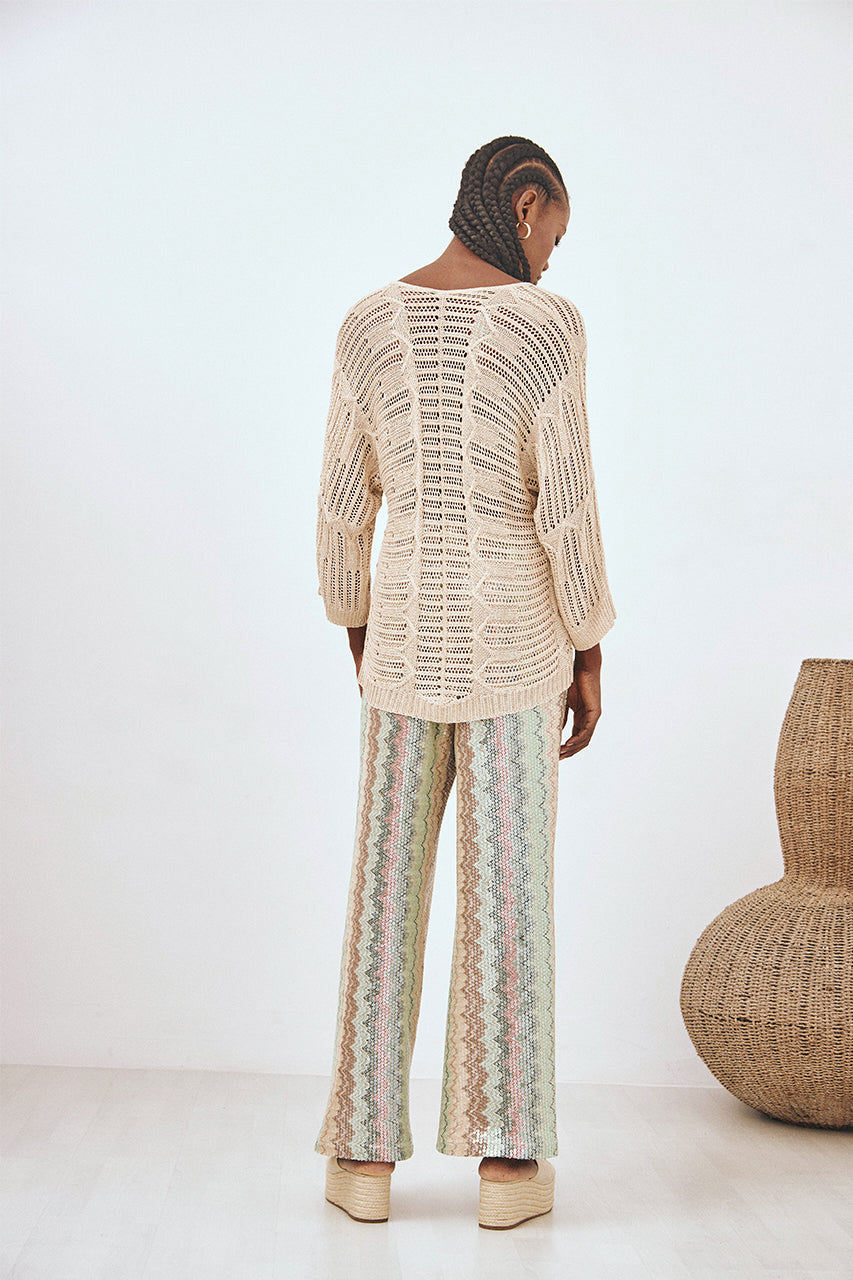 JERSEY CUELLO V OVERSIZE - BEIGE