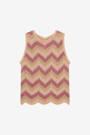 TOP PUNTO JACQUARD TRICOLOR ZIG ZAG - VERDE