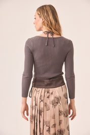 JERSEY ESCOTE HALTER CUT OUTS - GREY