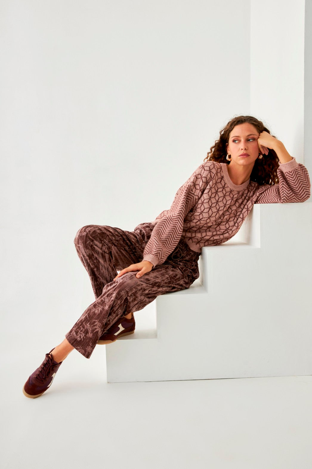 JERSEY JACQUARD GEOMÉTRICO - PINK