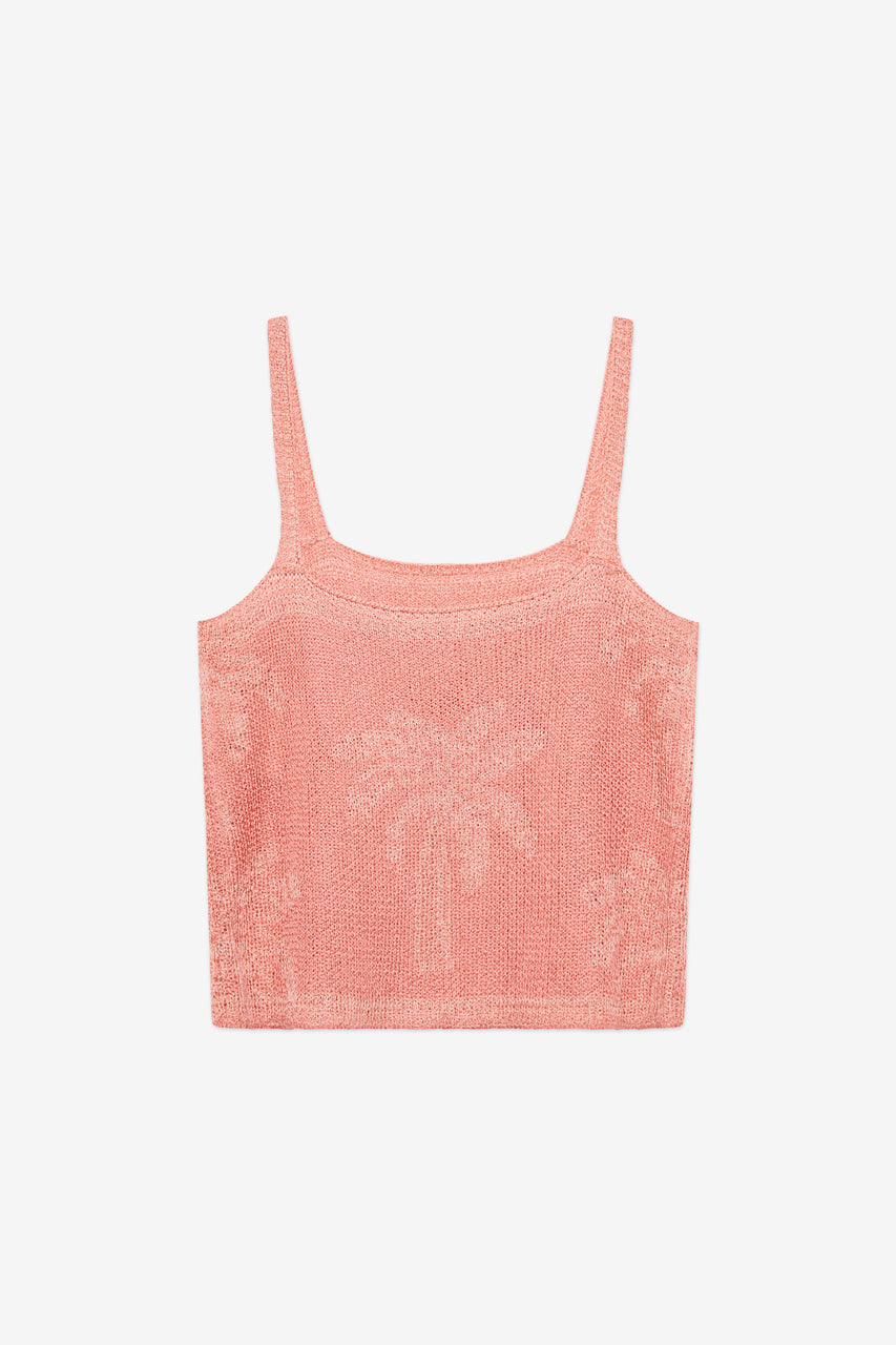 TOP PUNTO JACQUARD PALMERAS CORAL L - CORAL