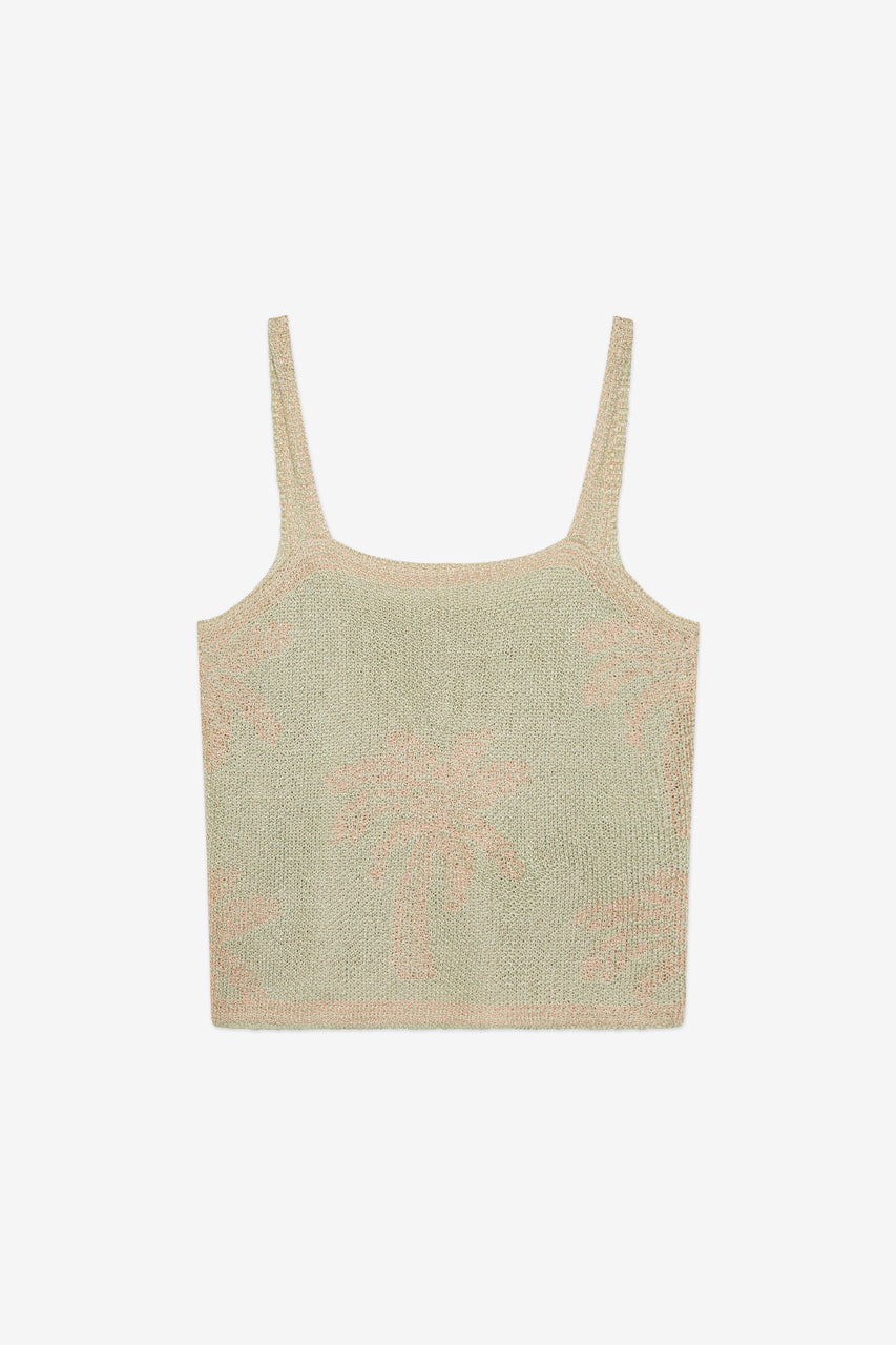 TOP PUNTO JACQUARD PALMERAS - VERDE