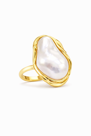 ANILLO PERLA BARROCA - BLANCO