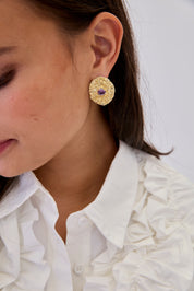 OVAL EARRINGS - VIOLET