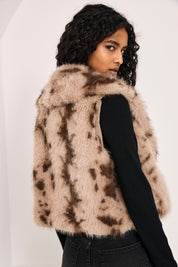 CHALECO PELO PRINT - CAMEL