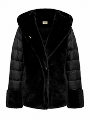 CHAQUETA COMBINADA PELO - NEGRO
