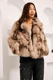 ABRIGO PELO PRINT - CAMEL