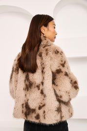 ABRIGO PELO PRINT - CAMEL