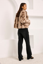 ABRIGO PELO PRINT - CAMEL