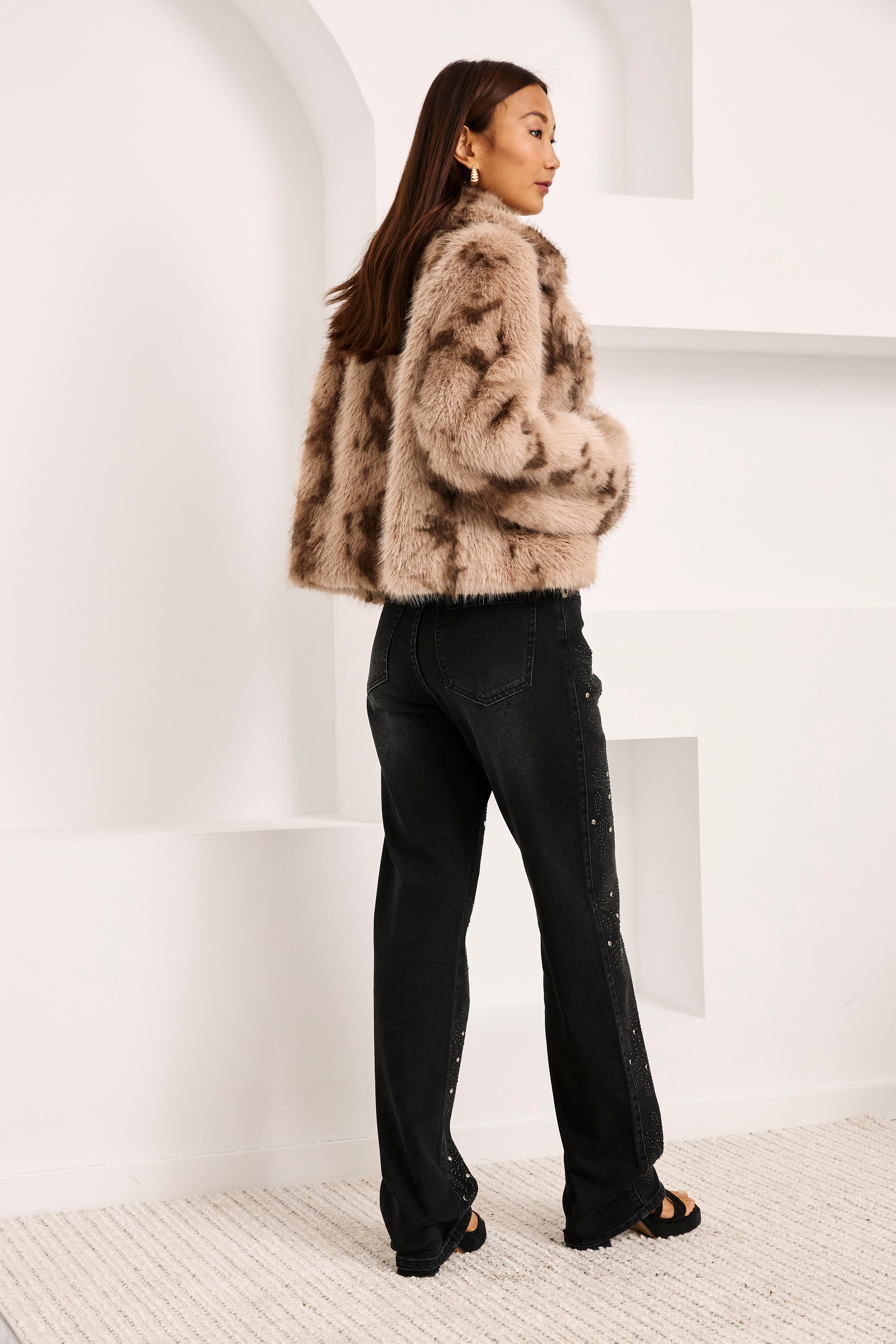 ABRIGO PELO PRINT - CAMEL
