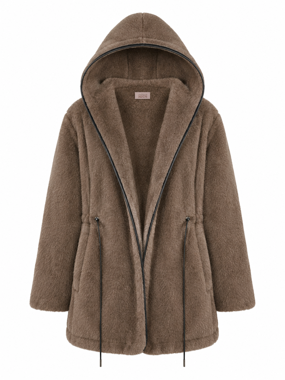 ABRIGO PELO AJUSTABLE CAPUCHA - TAUPE