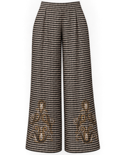 PANTALÓN WIDE LEG JACQUARD ADAMADO - NEGRO