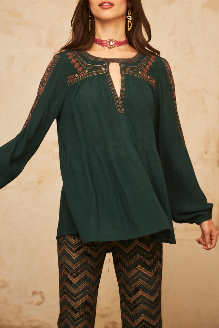 OVERSIZED BLOUSE WITH ETHNIC EMBROIDERY 2