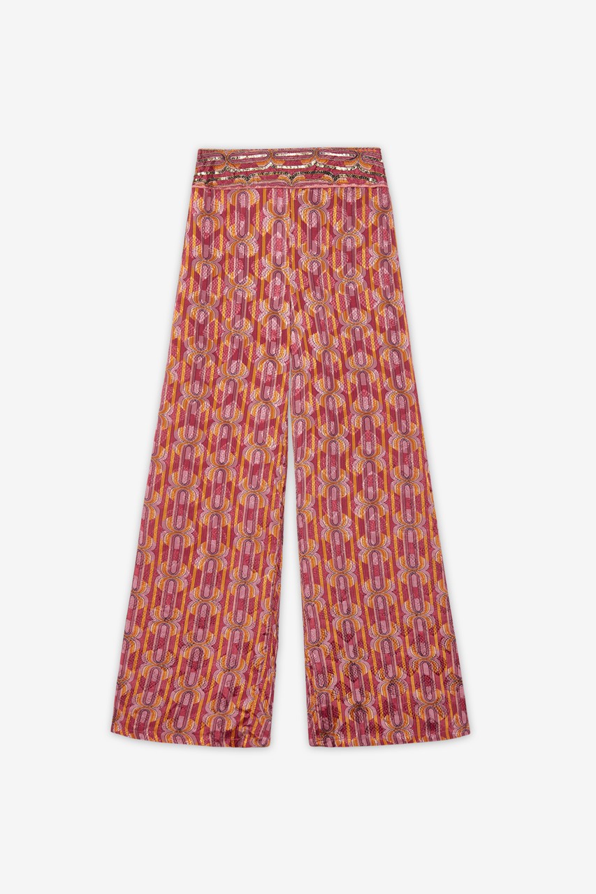 RETRO PRINT STRAIGHT LEG PANTS 5