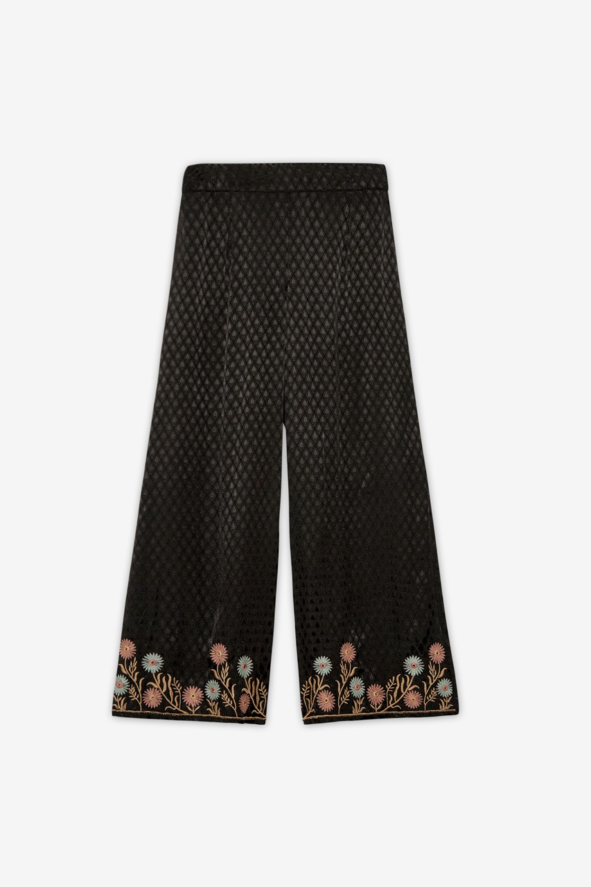 JACQUARD STRAIGHT LEG PANTS WITH EMBROIDERY 4