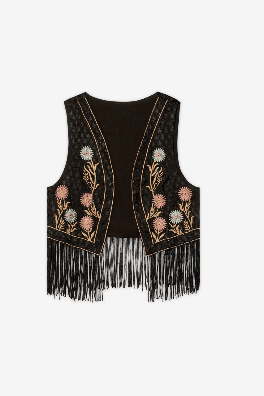 SHORT EMBROIDERED VEST WITH FRINGES 4