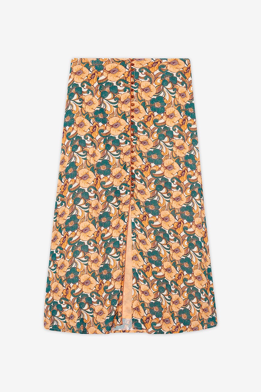 LONG FLORAL PRINT SKIRT 4