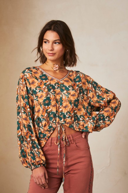 BLUSA FLORAL AJUSTABLE