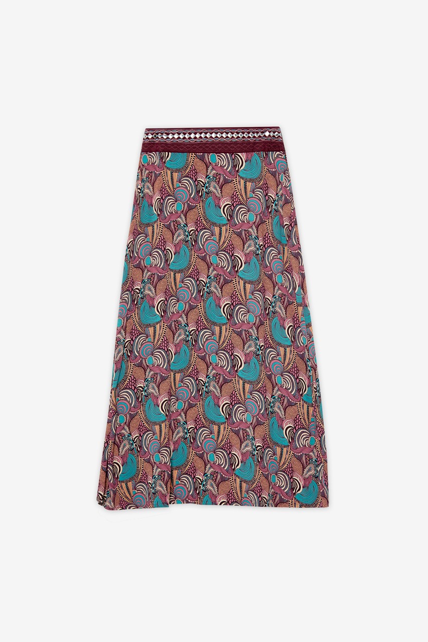 RETRO PRINT MIDI SKIRT 3