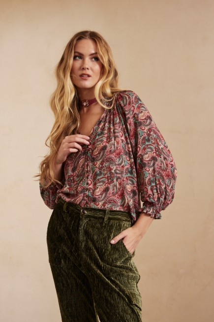 PAISLEY PRINT BLOUSE