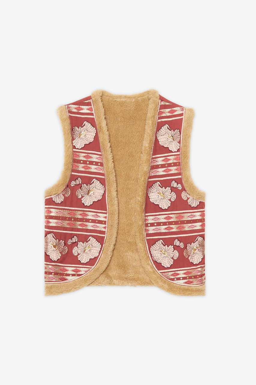 SHEEPSKIN EMBROIDERED VEST 3