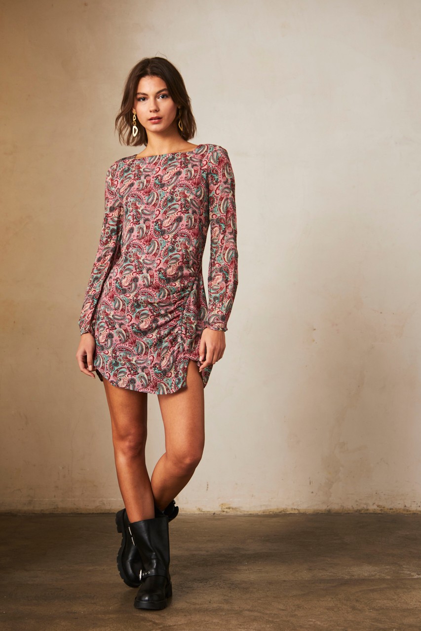 SHORT PAISLEY PRINT DRESS 3