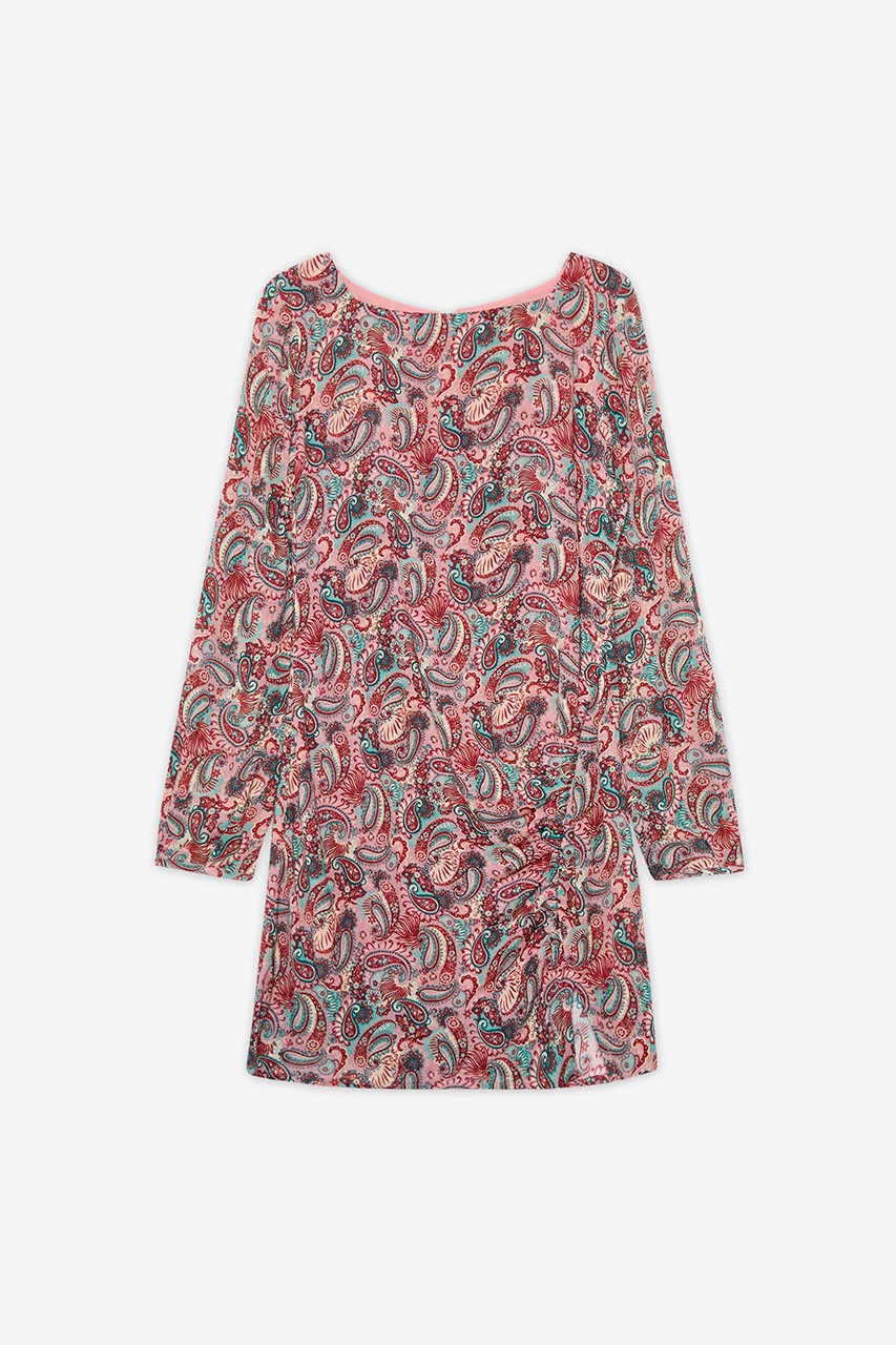 SHORT PAISLEY PRINT DRESS 5