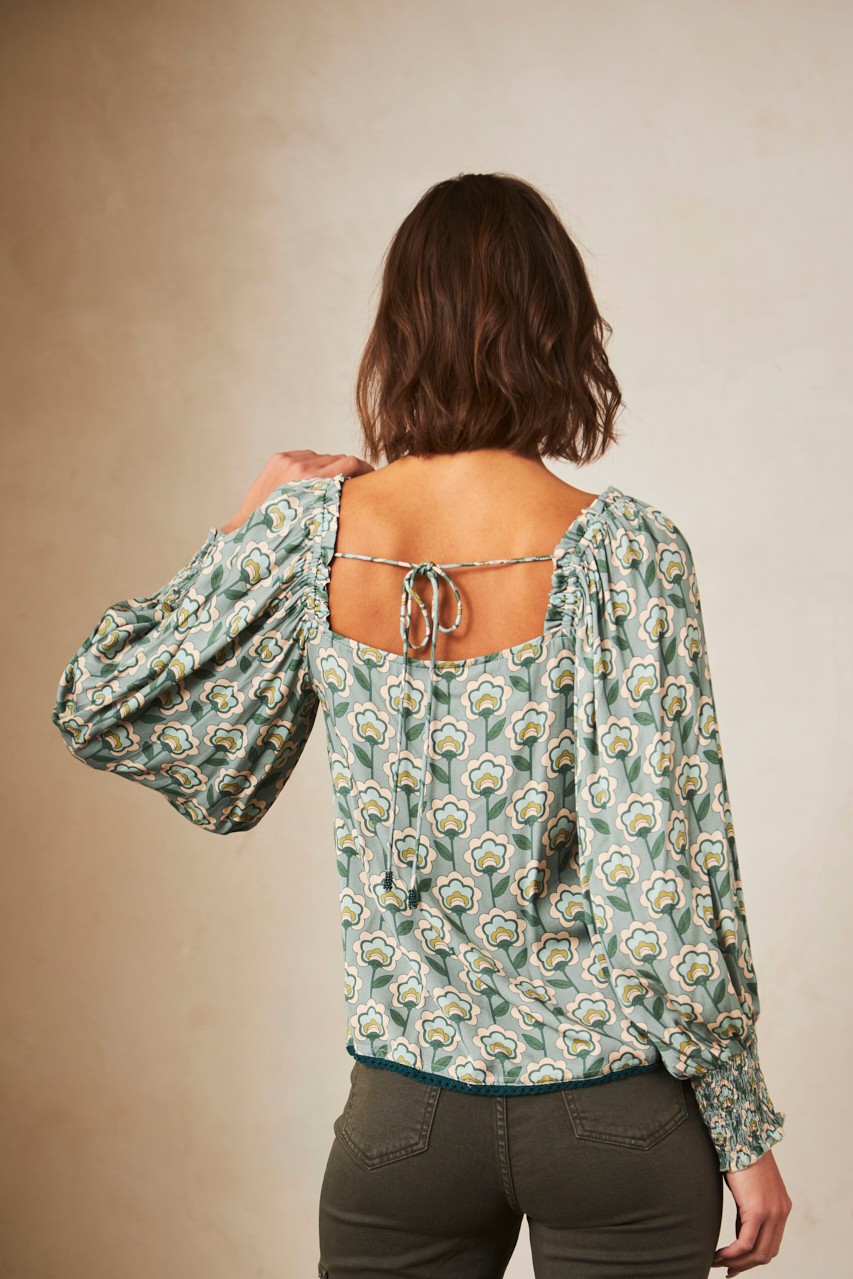 LONG SLEEVE PRINTED BLOUSE 1