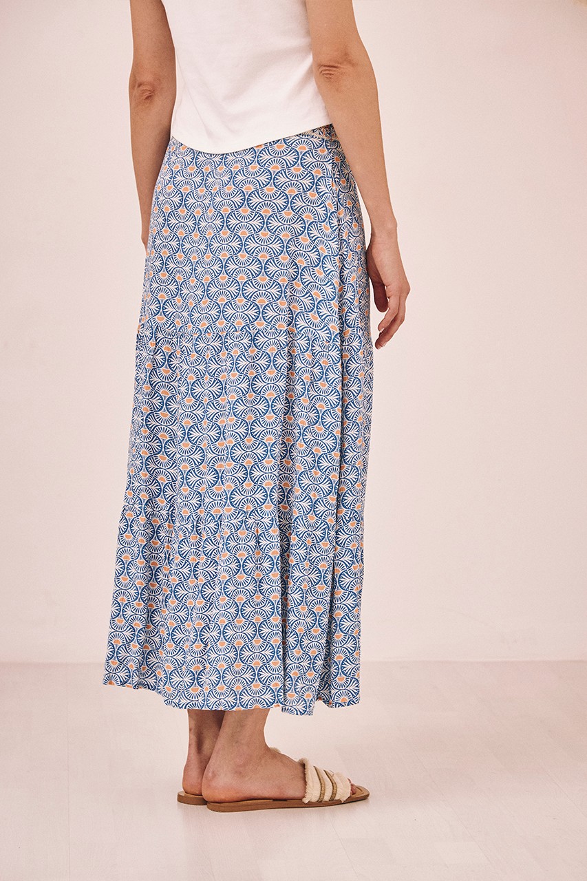 PRINTED MIDI PAREO SKIRT