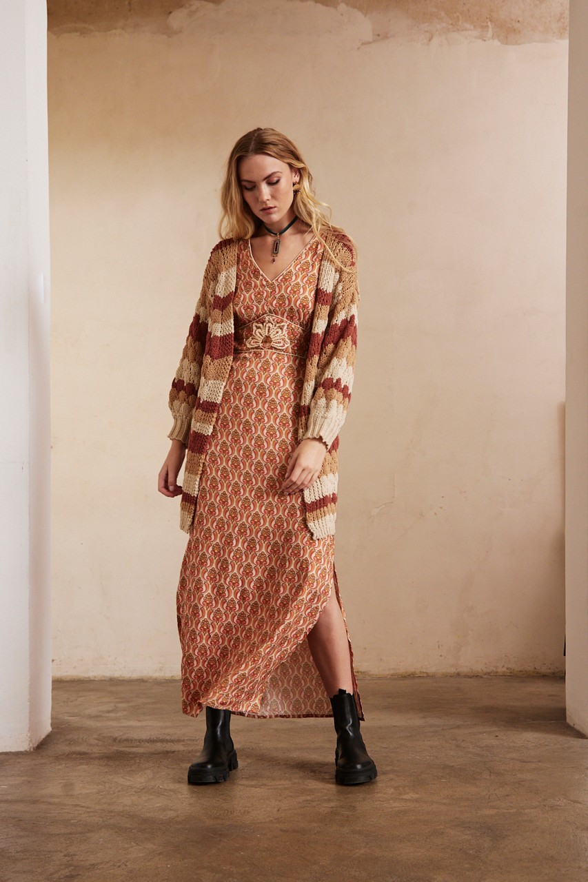 LONG EMBROIDERED PRINT DRESS 3