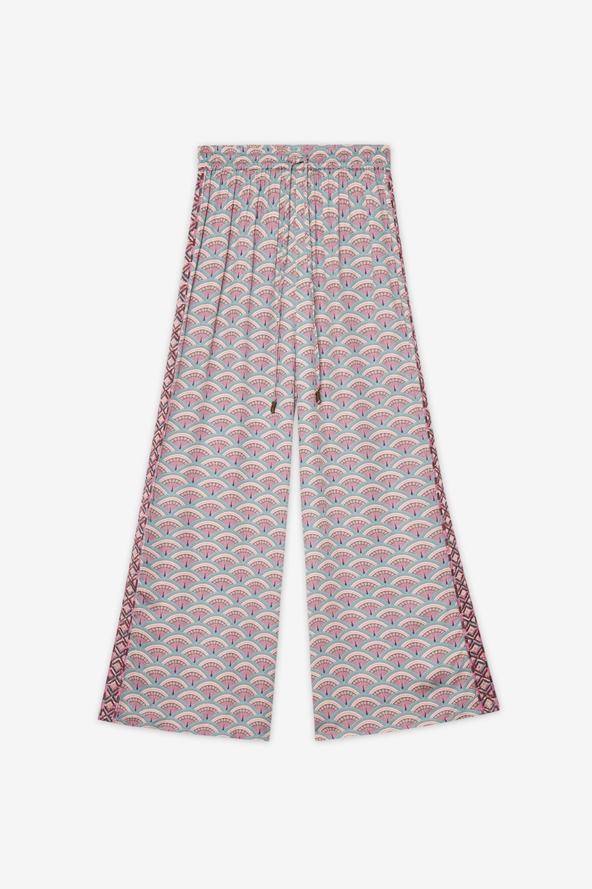 GEOMETRIC PRINT STRAIGHT PANTS 4