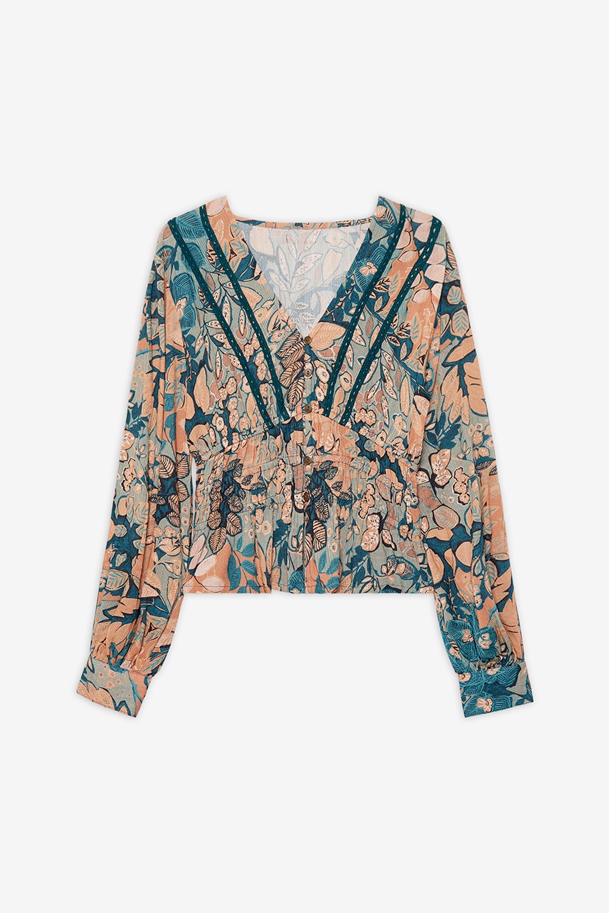 BLUSA CORTA ESTAMPADA