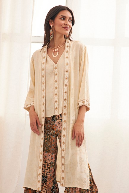 EMBROIDERED MIDI KIMONO