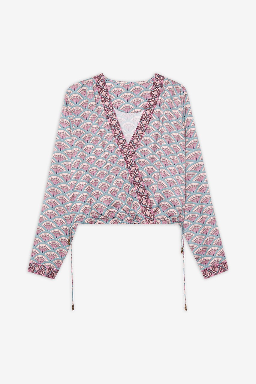 CROSSED GEOMETRIC PRINT BLOUSE 4