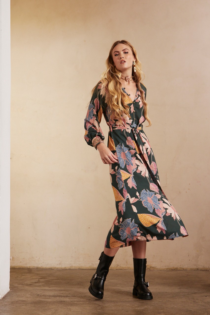 FLORAL PRINT SHIRT DRESS 1