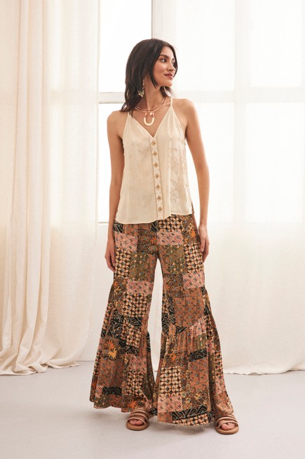 PRINTED FLARED TROUSERS