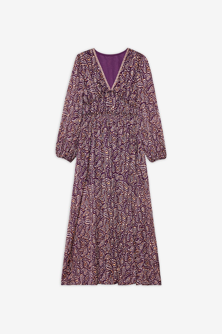 LONG PAISLEY PRINT DRESS 4