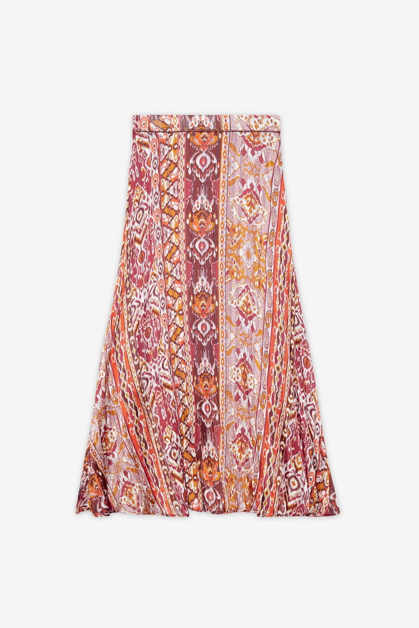 LONG PRINTED PLEATED SKIRT 4