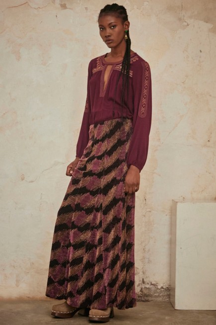 LONG LUREX KNIT SKIRT